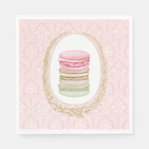 Elegant Laurel Wreath with Pastel Macarons Napkins