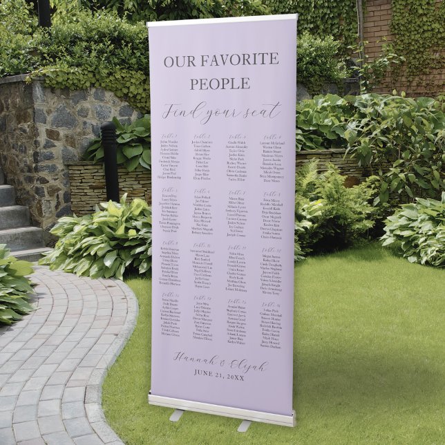 Elegant Lavender 16 Tables Seating Chart Wedding Retractable Banner (Elegant Lavender 16 Tables Seating Chart Wedding Retractable Banner
)