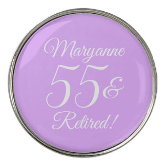 Elegant Lavender 55 & Retired Retirement Party Golf Ball Marker