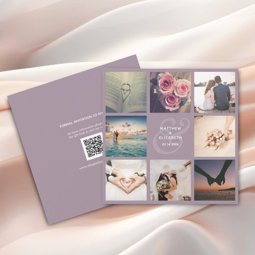 Elegant Lavender Ampersand Photo Collage Wedding Save The Date