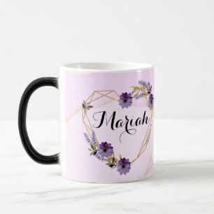 Elegant Lavender and Lilac Floral Heart Color Morph Mug