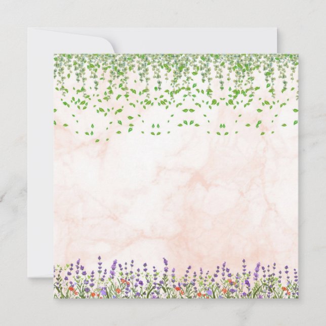 Elegant Lavender and Vine Blank Greeting Card with (Front)