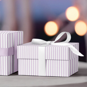 Elegant Lavender and White Thin Stripes Wrapping Paper