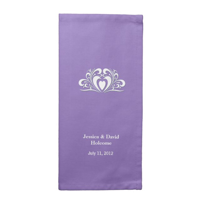 Elegant Lavender and White Wedding Napkins (Half Fold)