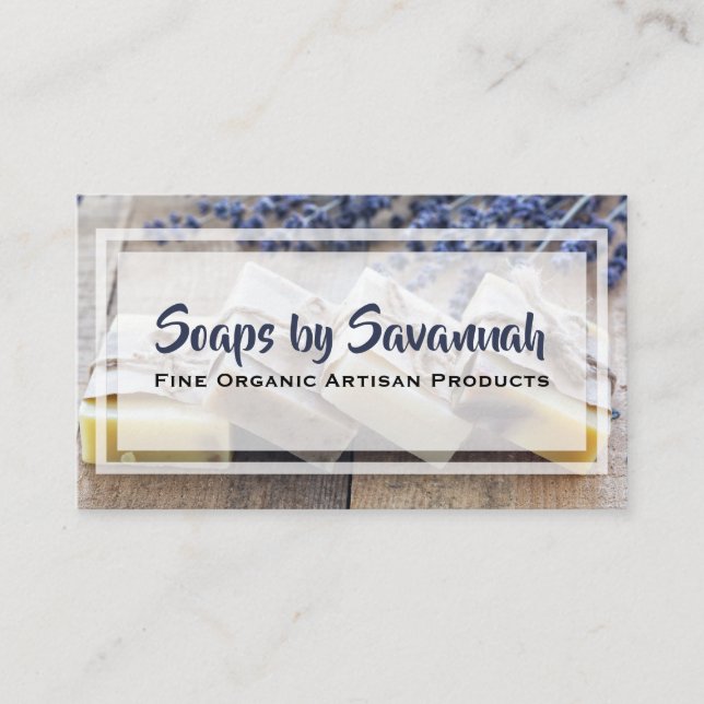 Elegant Lavender Artisan Soap Maker Business Card (Front)