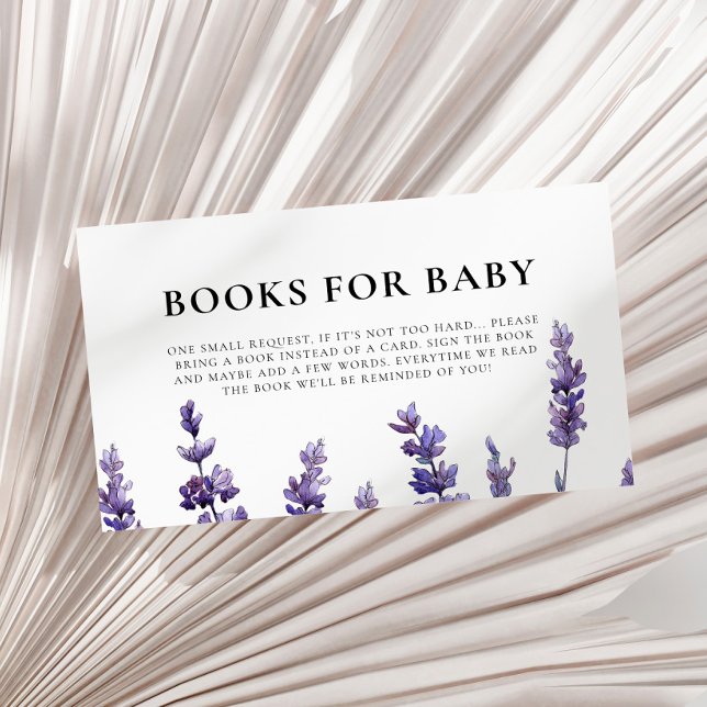 Elegant lavender baby shower book request card (Creator Uploaded)