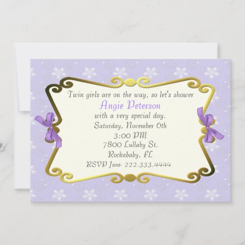 Elegant Lavender baby shower invitation