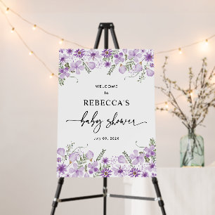 Elegant Lavender Baby Shower Welcome Sign