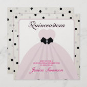 Elegant Lavender Blush and Black Quinceanera Invitation (Front/Back)