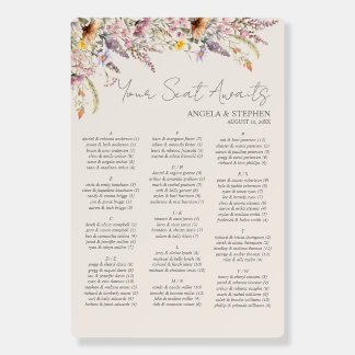 Elegant Lavender, Blush and Cream Wildflowers Foam Board