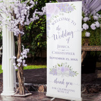 Elegant Lavender Boho Floral Wedding Welcome