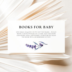 Elegant Lavender Books for Baby Request Enclosure Card