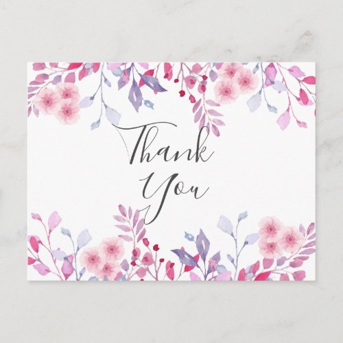 Elegant Lavender Bouquet Business Thank You Postcard