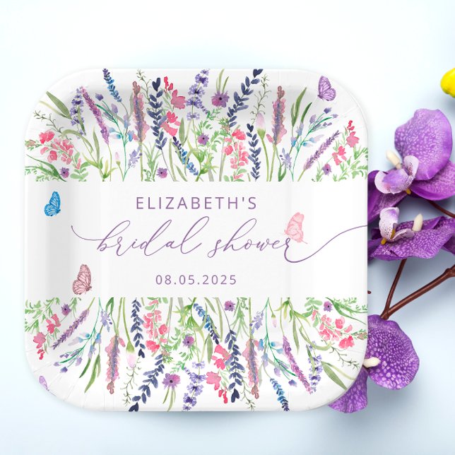 Elegant Lavender Bridal Shower Paper Plates (Creator Uploaded)