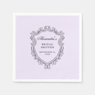 Elegant Lavender Bridal Shower Party Napkins