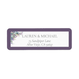 Elegant Lavender Bridal Shower Return Address Label