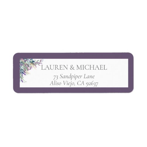 Elegant Lavender Bridal Shower Return Address Label