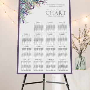 Elegant Lavender Bridal Shower Seating Chart Foam Board