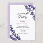 Elegant Lavender Brunch and Bubbly Bridal Shower Invitation (Front/Back)