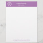 Elegant Lavender Business Professional Letterhead<br><div class="desc">Elegant Lavender Professional Monogram Business Letterhead Elegant stationery for your making your home small business look professional. Personalize this stationery with your monogram initials, name, professional title and add other information at the bottom of the letterhead. Shop our store for elegant stationery in a variety of colors for your home...</div>