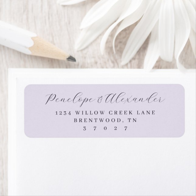 Elegant Lavender Calligraphy Label (Insitu)