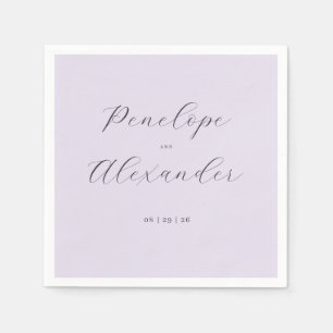 Elegant Lavender Calligraphy Napkins