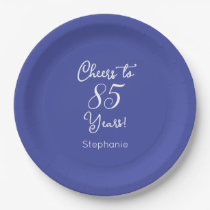 Elegant Lavender Cheers to 85 Years 85th Birthday Paper Plates