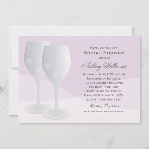 Bridal Shower Invitations | Cheers Wine Glasses