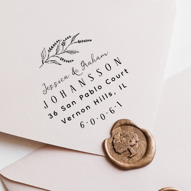 Elegant Lavender Couples Names Return Address Self-inking Stamp (Elegant Lavender Couples Names Return Address Self-inking Stamp)