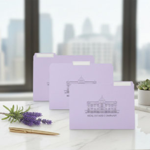 Elegant Lavender Custom Building Real Estate File Folder