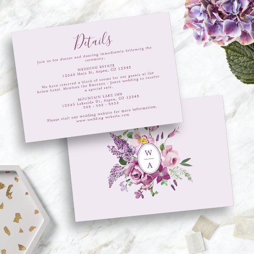 Elegant Lavender Details Card