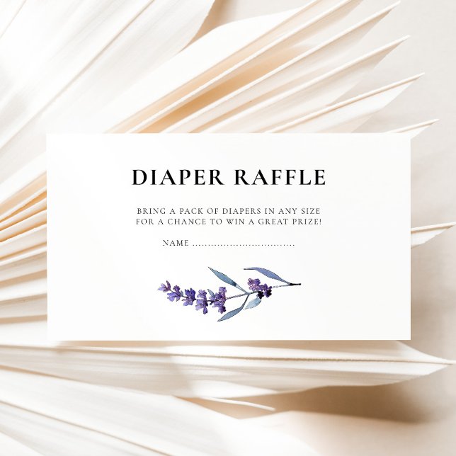 Elegant Lavender Diaper Raffle Baby Shower Enclosure Card (Creator Uploaded)
