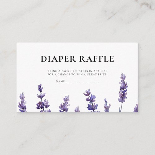 Elegant lavender Diaper Raffle Card