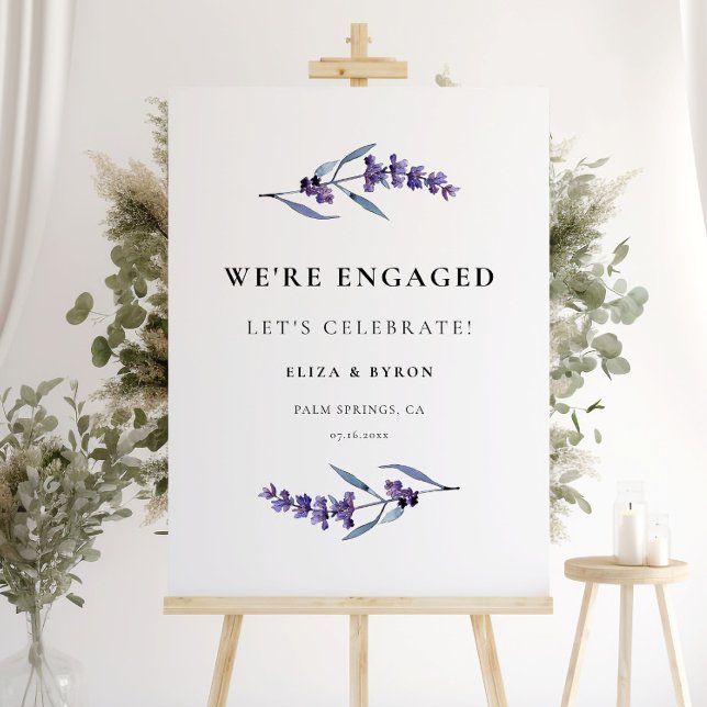 Elegant Lavender Engagement Party Welcome Sign (Creator Uploaded)