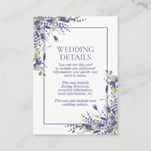 Elegant Lavender Eucalyptus Botanical Details Enclosure Card