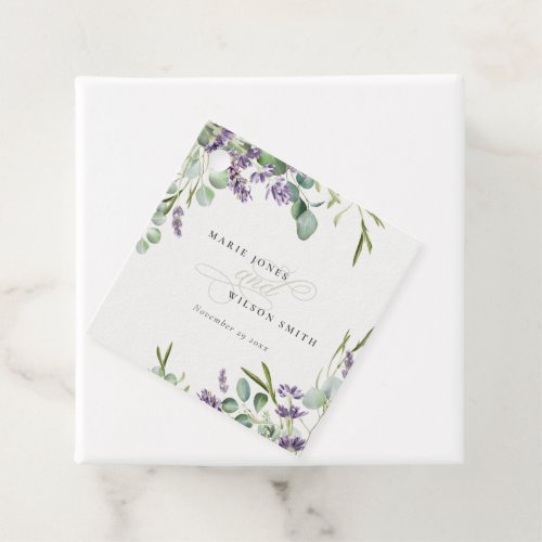 Elegant Lavender Eucalyptus Leafy Foliage Wedding Favor Tags