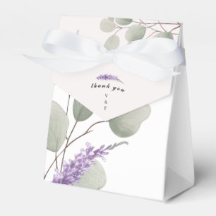 Elegant Lavender Eucalyptus Leaves Favor Boxes