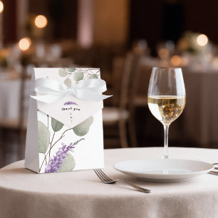 Elegant Lavender Eucalyptus Leaves Favor Boxes
