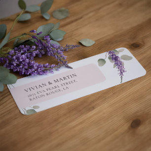 Elegant Lavender Eucalyptus Leaves Return Address Label