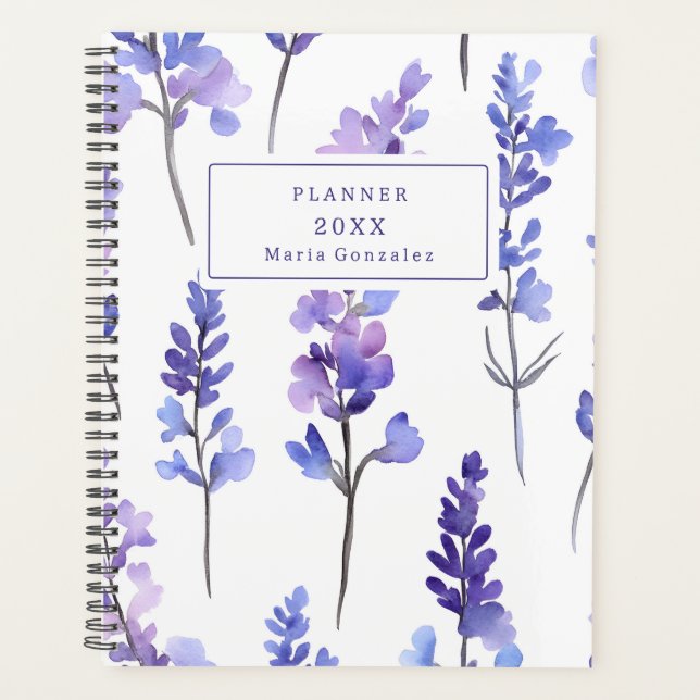 Elegant Lavender Floral 2026 Custom Planner (Front)