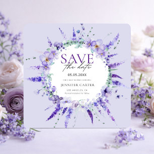 Elegant Lavender Floral Baby Shower Save the Date Invitation
