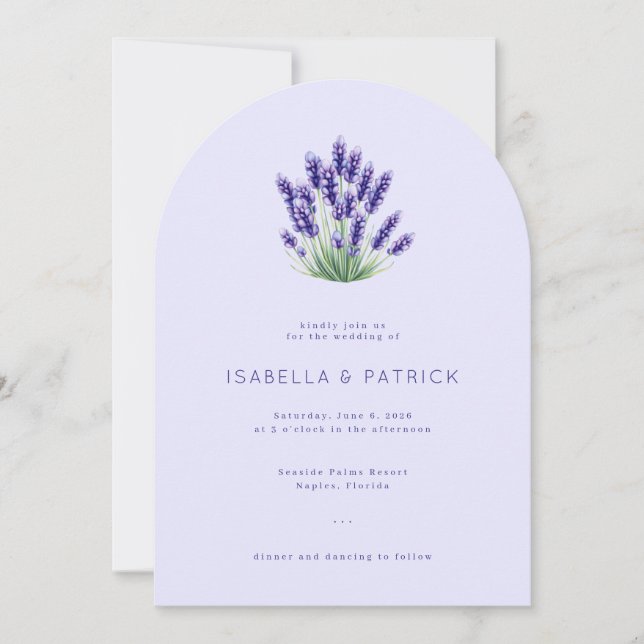 Elegant Lavender Floral Bouquet Invitation (Front)