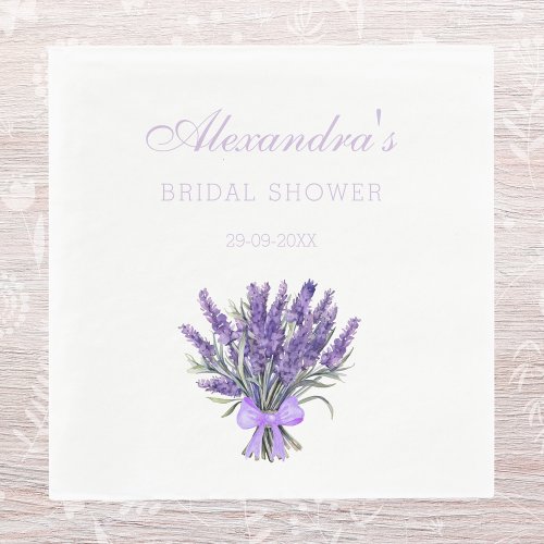Elegant Lavender Floral Bridal Shower  Napkins