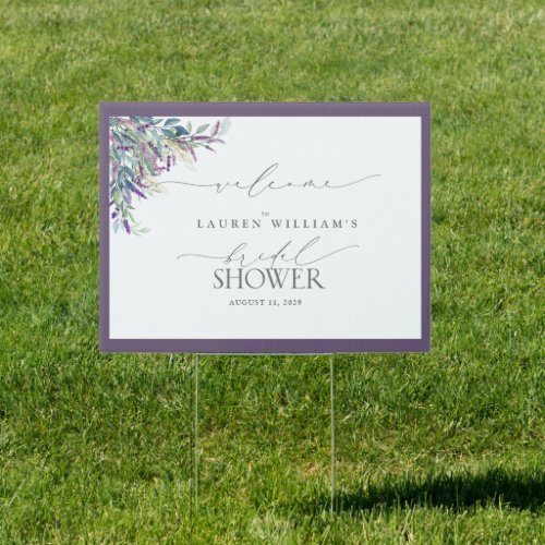 Elegant Lavender Floral Bridal Shower Welcome Sign