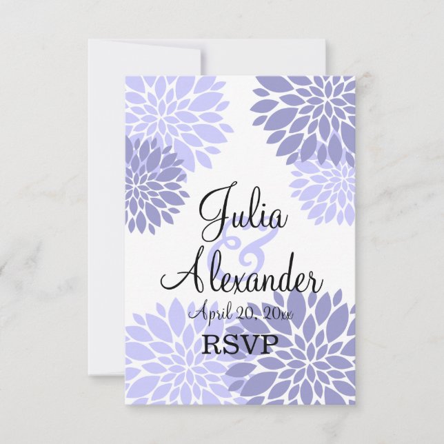 Elegant Lavender Floral Burst Wedding RSVP Invitation (Front)