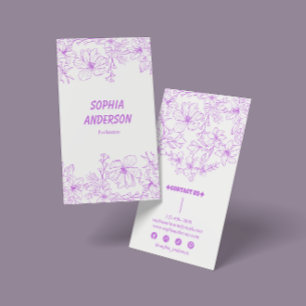 Elegant Lavender Floral  Business Card