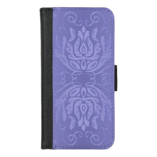 Elegant Lavender Floral Damask iPhone 87 Wallet Case