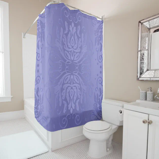 Elegant Lavender Floral Damask Shower Curtain Zazzle