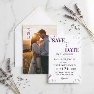 Elegant Lavender Floral Garden Wedding Save The Date