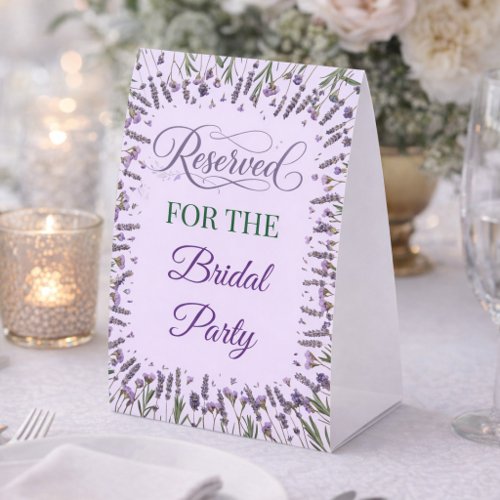 Elegant Lavender Floral Garden Wedding Table Tent